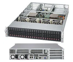 Серверная платформа Supermicro 2028U-TRT+ <SYS-2028U-TRT+> - 2U, 2x LGA2011-3, 24x 2.5", 2x10GbE