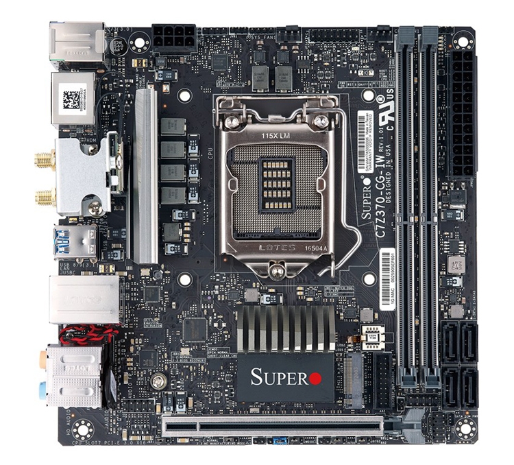 Компактная плата Supero C7Z370-CG-IW рассчитана на чипы Intel Core восьмого поколения