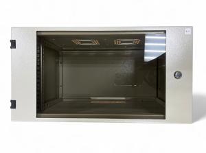 Телекоммуникационный шкаф настенный 19 дюймов 6u 600х450x370 cерый, дверь стекло б.у.