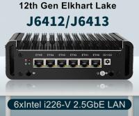 Мини-маршрутизатор Elkhart Lake Celeron J6412 2.0Ghz 4C \ RAM 4Gb \ SSD 64Gb \ LAN 6x1GbE RJ45