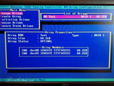 Контроллер Adaptec RAID ASR-3405