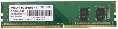 Модуль памяти 4GB Patriot PSD44G240041 <PSD44G240041> - DDR4, 2400MHz, DIMM